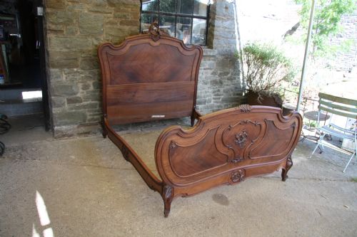 Rosewood Louis Xv Style French King Size Bed with Carved Detail