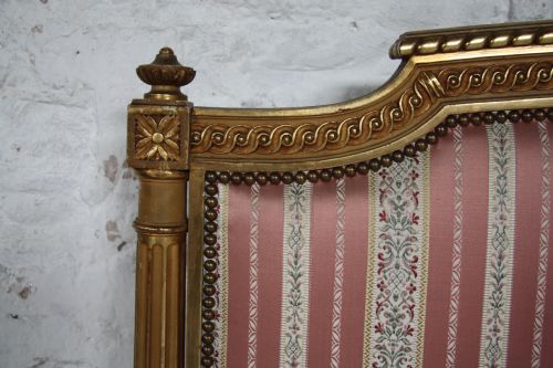 fig 2. French Louis XV1 gold leaf gilded king size upholstered bed