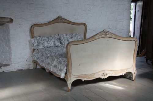 fig 1. Gorgeous original shabby chic painted kingsize Louis XV style French bed