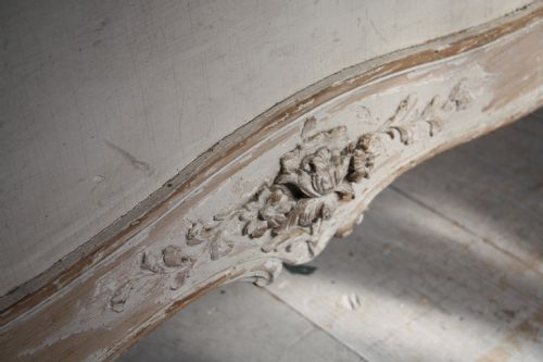 fig 2. Gorgeous original shabby chic painted kingsize Louis XV style French bed