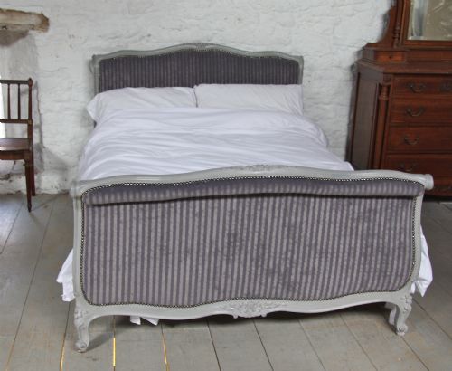 fig 1. Fully restored French upholstered double sleigh bed