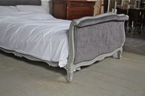 fig 2. Fully restored French upholstered double sleigh bed