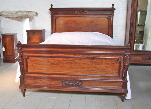 fig 2. Louis XV1 mahogany and amboyna wood bedroom suite with king size bed