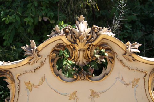 fig 2. Painted and gilded very ornate Italian bed with low foot end 