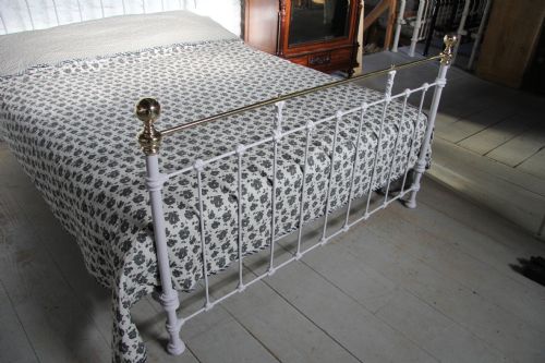 fig 2. Pretty classic Victorian king size brass and iron bedstead