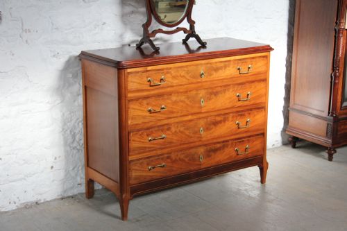 Flame Mahogany French Chest of Drawers