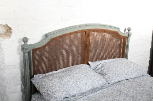 fig 2. King size French Louis XV1 style painted carved caned bed