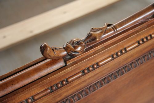 fig 3. Unusual French solid walnut carved king size bed