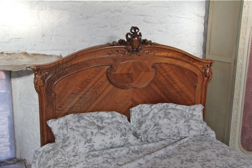 fig 1. French walnut Louis XV1 style king size bed