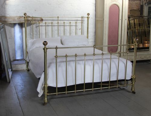 Classic Victorian English King Size Polished Brass Bed
