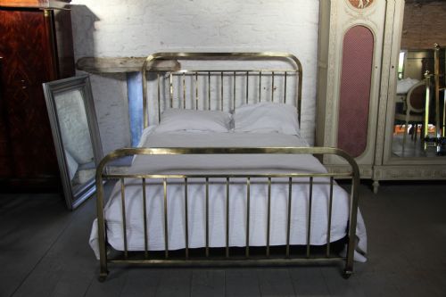 French Original 160 Cms Wide Aged Brass Bed