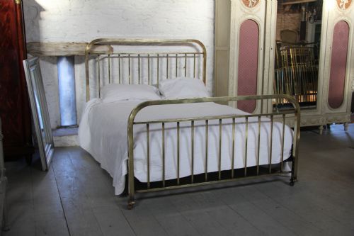 fig 1. French original 160 cms wide aged brass bed