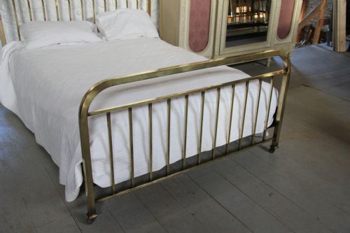 fig 2. French original 160 cms wide aged brass bed
