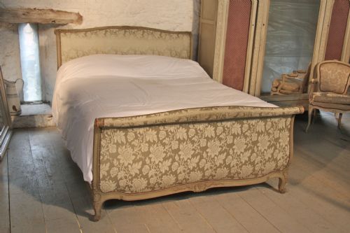 All Original Silk Upholstered King Size French Lit Bateau