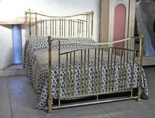 Unusual Polished and Lacquered Solid Brass King Size French Bed