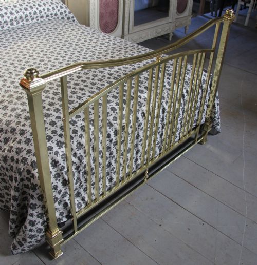 fig 2. Unusual polished and lacquered solid brass king size French bed