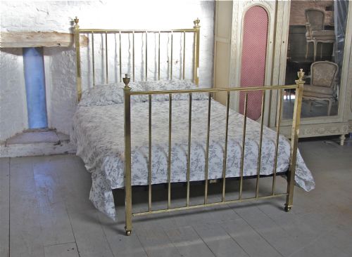 Original Edwardian Simple All Brass Double Bed