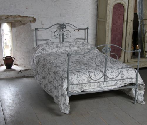 Pretty Three Quarter Size Forged Iron Bed