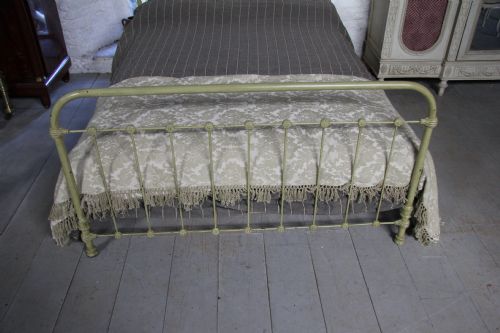 fig 2. All iron king size French bed in shabby chic aged finish