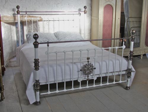 Super King Size 6' Wide Victorian Brass and Iron Bed