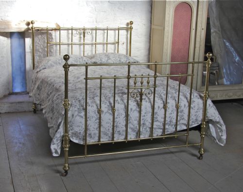 Handsome All Brass Victorian King Size Bedsteads with Original Castors