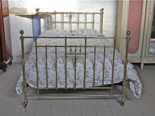fig 1. Handsome all brass Victorian King size bedsteads with original castors