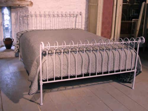 Attractive Unusual Simple Forged Iron King Size Bed with Curl Detail.