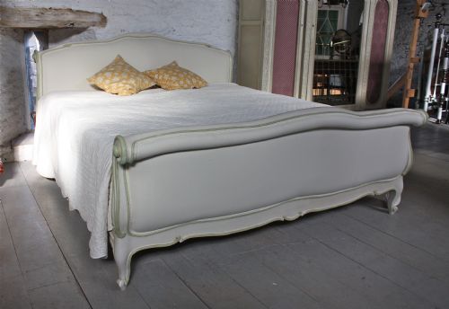 fig 2. French six foot super king sizewide newly upholstered Lit Bateau