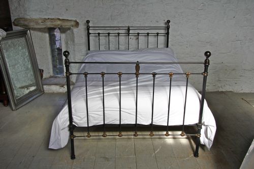 fig 1. Classic Victorian double brass and iron bedstead