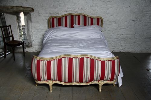 fig 2. Newly upholstered French Louis XV style corbeille bed