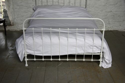 fig 2. Simple all iron French double bed in heritage white