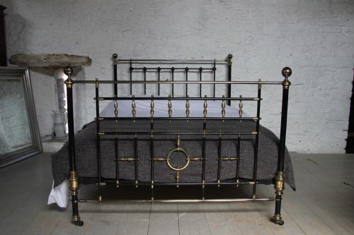 fig 1. Handsome Victorian black and brass king size bed