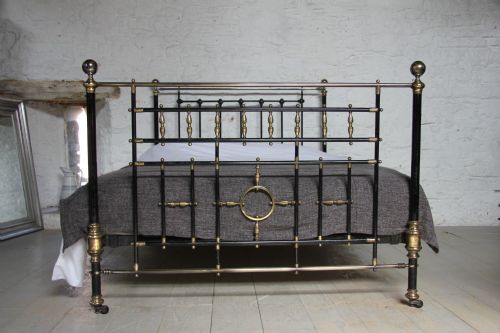 fig 2. Handsome Victorian black and brass king size bed