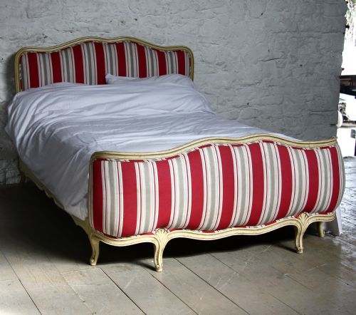 Newly Upholstered French Louis Xv Style Corbeille Bed