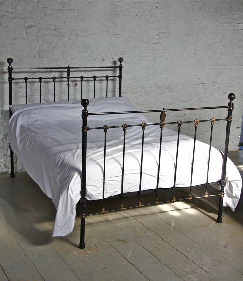 Classic Victorian Double Brass and Iron Bedstead