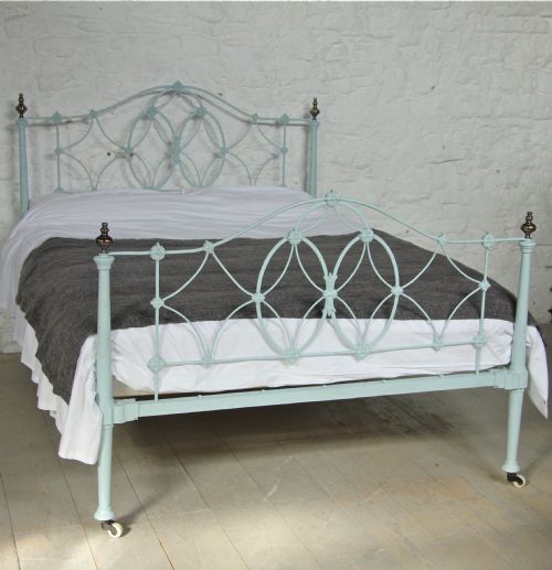 fig 1. Rare, very pretty early Victorian iron king size bed