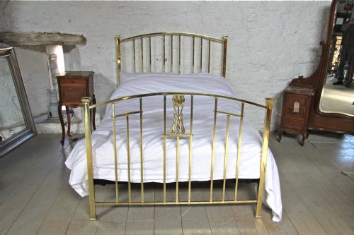 fig 1. All brass Art Nouveau double bed