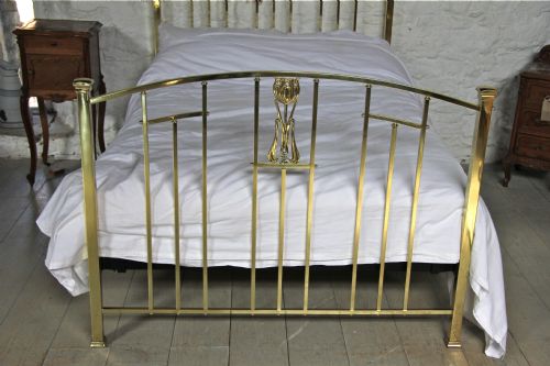 fig 2. All brass Art Nouveau double bed
