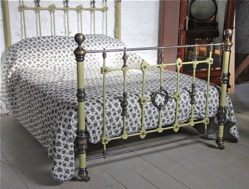 fig 1. Handsome Victorian king size brass and iron bedstead