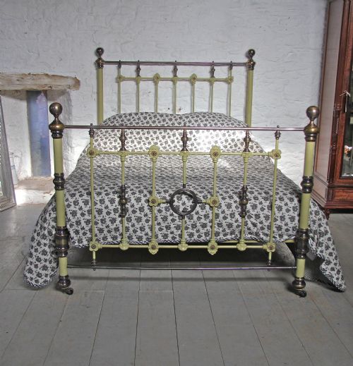 fig 2. Handsome Victorian king size brass and iron bedstead