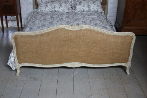 fig 1. Original French painted king size Louis XV style bed for upholstery