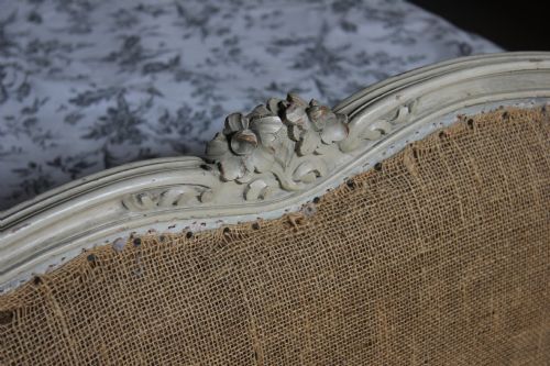 fig 2. Original French painted king size Louis XV style bed for upholstery