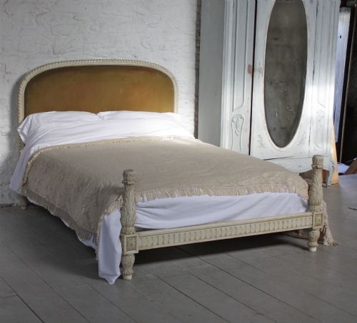 French Upholstered No Foot Board Bed Suitable Kingsize Mattress