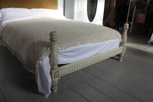 fig 1. French upholstered no foot board bed suitable kingsize mattress