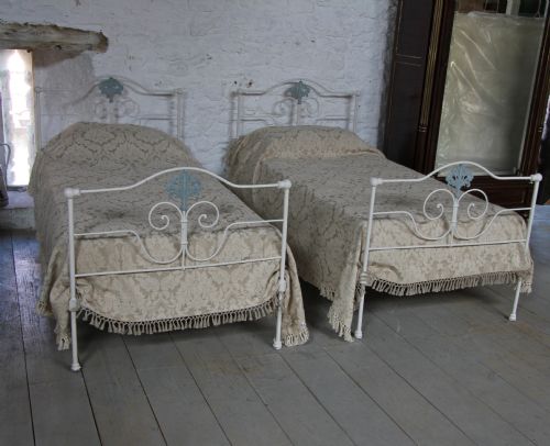 Very Pretty Pair of Forged Iron Beds