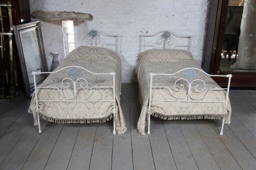 fig 1. Very pretty pair of forged iron beds