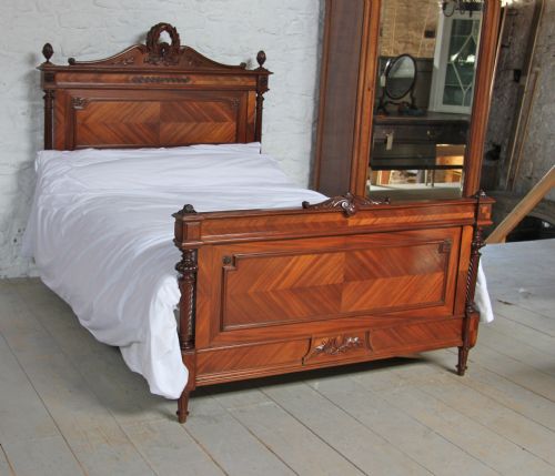 French Walnut Louis Xv1 Style Bed