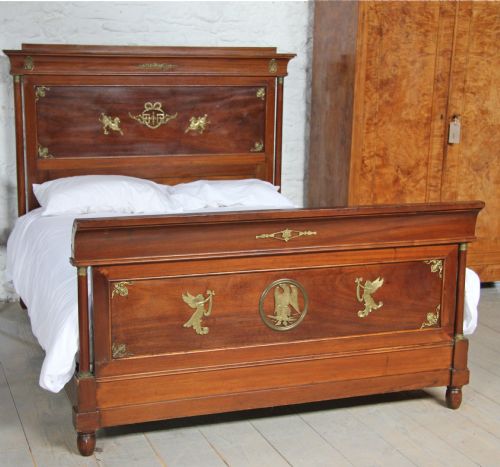 Mahogany Empire Style King Size Bed with Exquisite Quality Ormalu Decoration