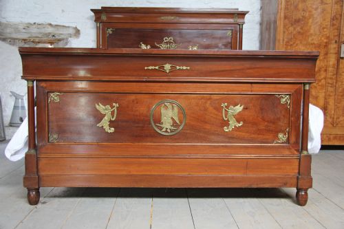 fig 1. Mahogany Empire style King size bed with exquisite quality ormalu decoration