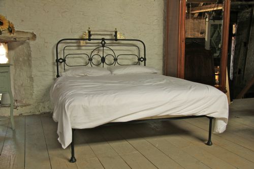 fig 1. Lovely kingsize Victorian no end black and brass bed